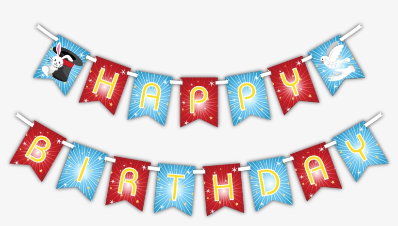 Magic Show "happy Birthday" Party Banner - Happy Birthday Christmas Banner, transparent png #8610732