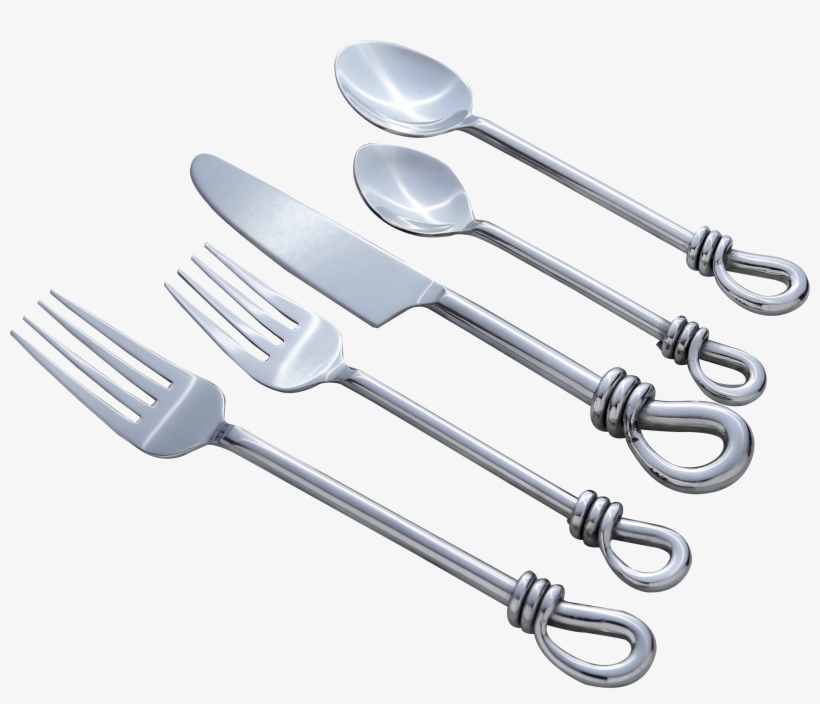 Full Polished Knot Design 20 Pcs - Fork, transparent png #8610783