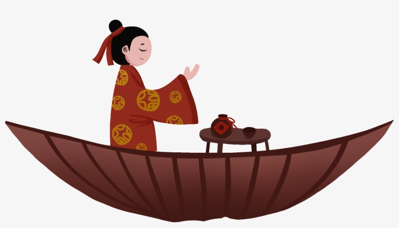 Hand Painted Ancient Antique Son Png And Psd - Canoe, transparent png #8611147