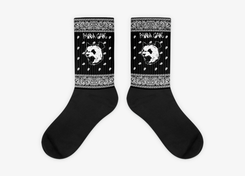 Panda Gang Black Bandana Socks - Sock, transparent png #8611419