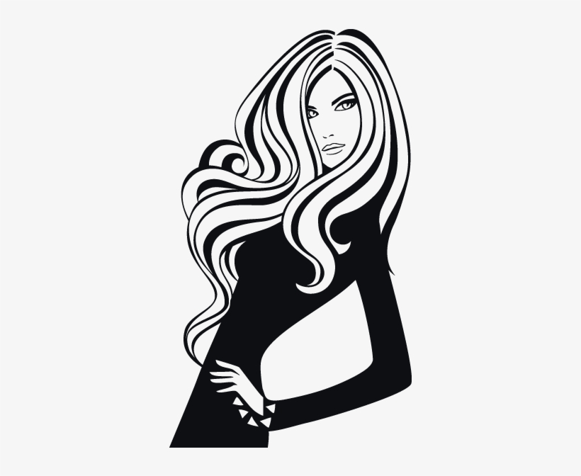 Silueta De Mujer Png - Hair Extensions Drawing, transparent png #8612051