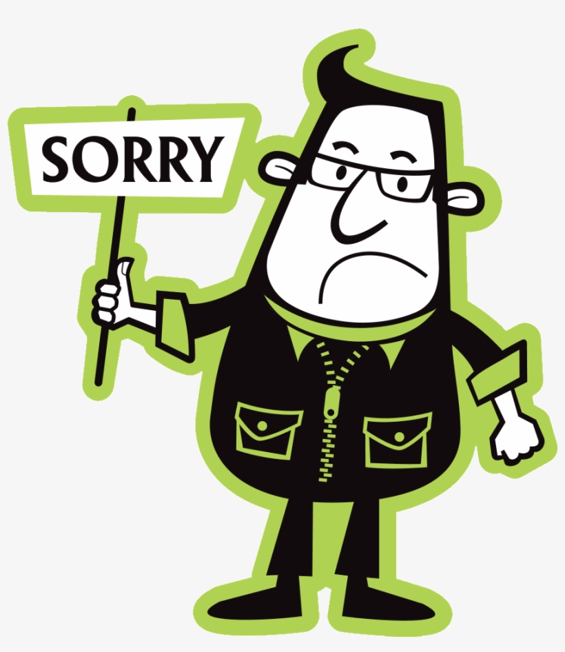 Geek Man Sorry - Cartoon, transparent png #8612925