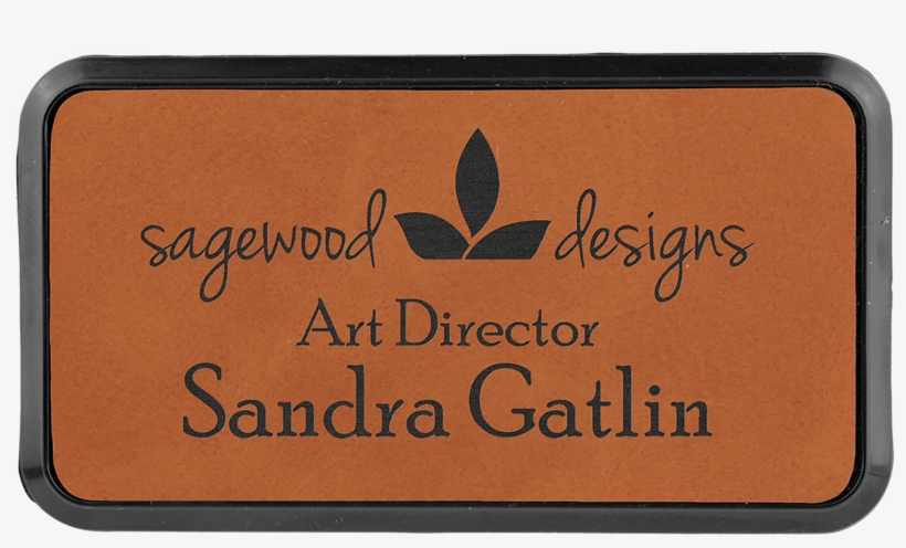 Rawhide Leatherette Round Corner Name Badge With Plastic - Heart Yoga, transparent png #8613110