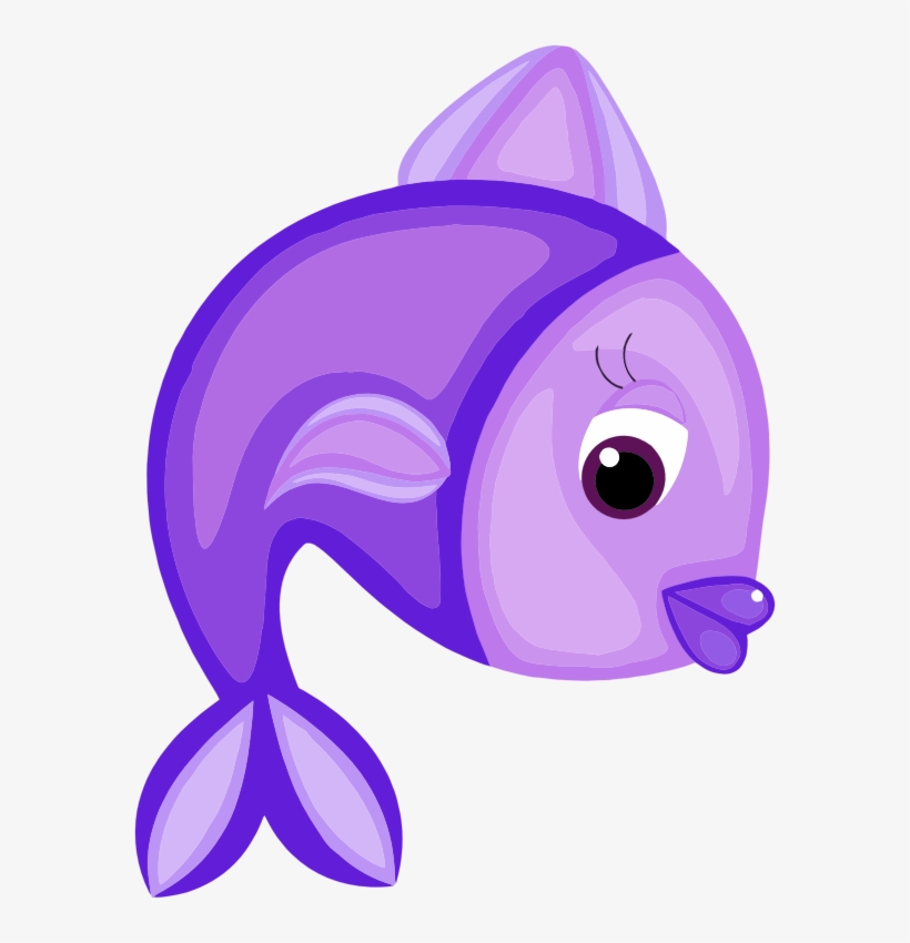 Medium Image - Clip Art Purple Fish, transparent png #8613473