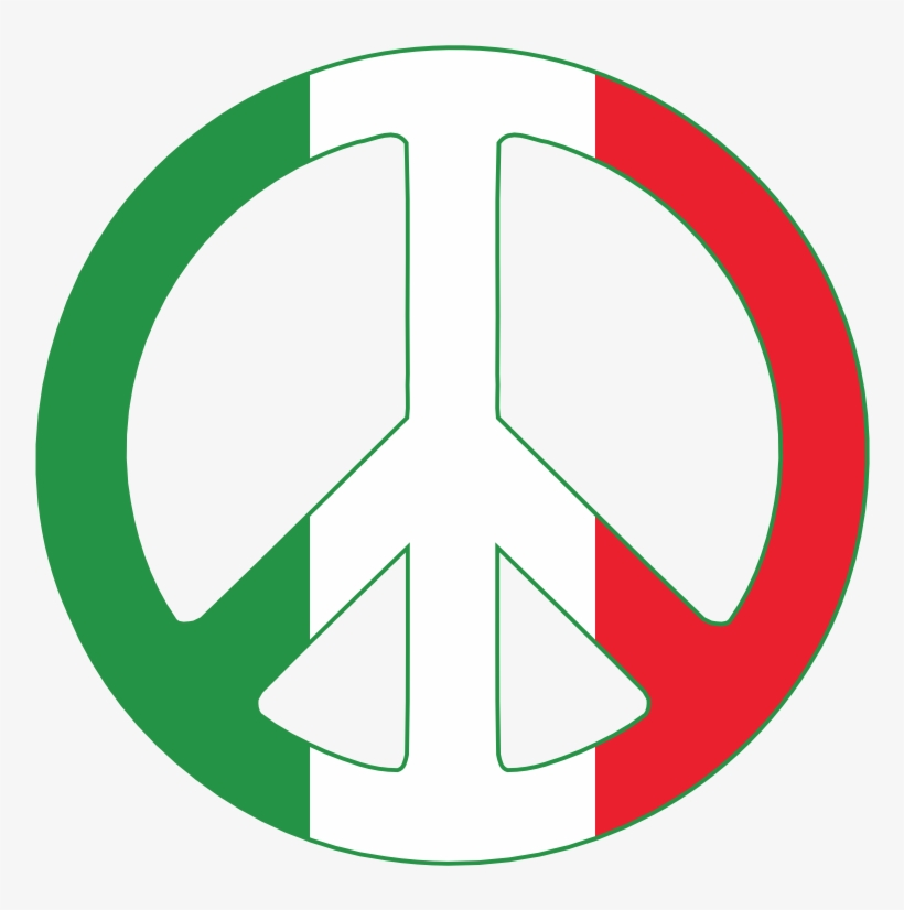 Italy Peace Symbol Flag 3 Peace Flags Peace Symbol - Peace Sign, transparent png #8613478