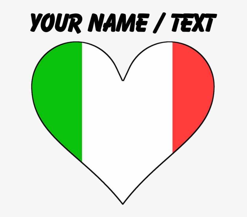 Custom Italy Flag Heart Posters - Heart, transparent png #8613555