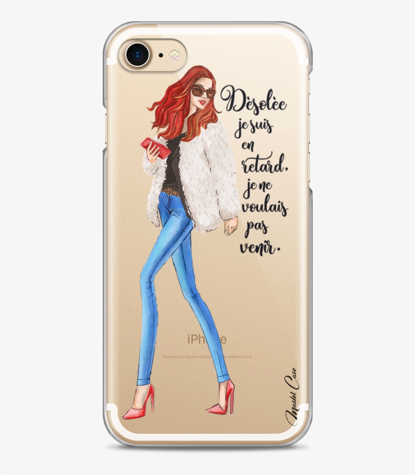 Coque Iphone 7/8 Désolée Je Suis En Retard - Mobile Phone Case, transparent png #8613975