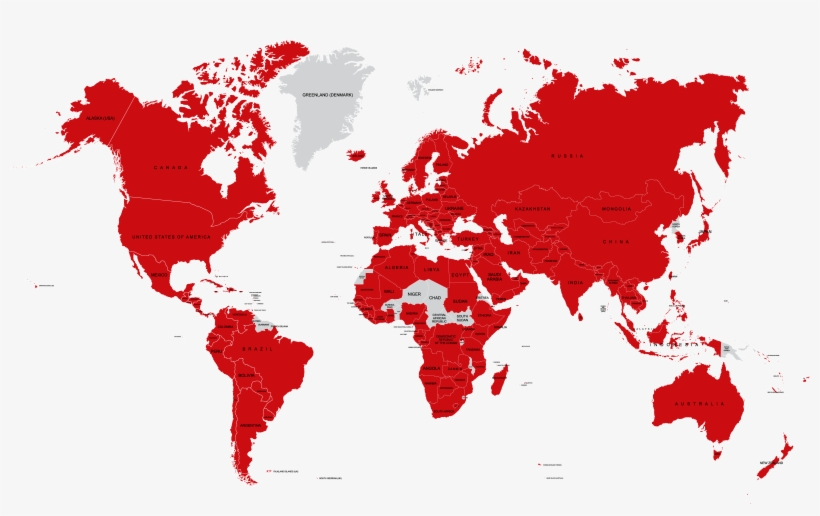 Countries Served - World Map, transparent png #8614677