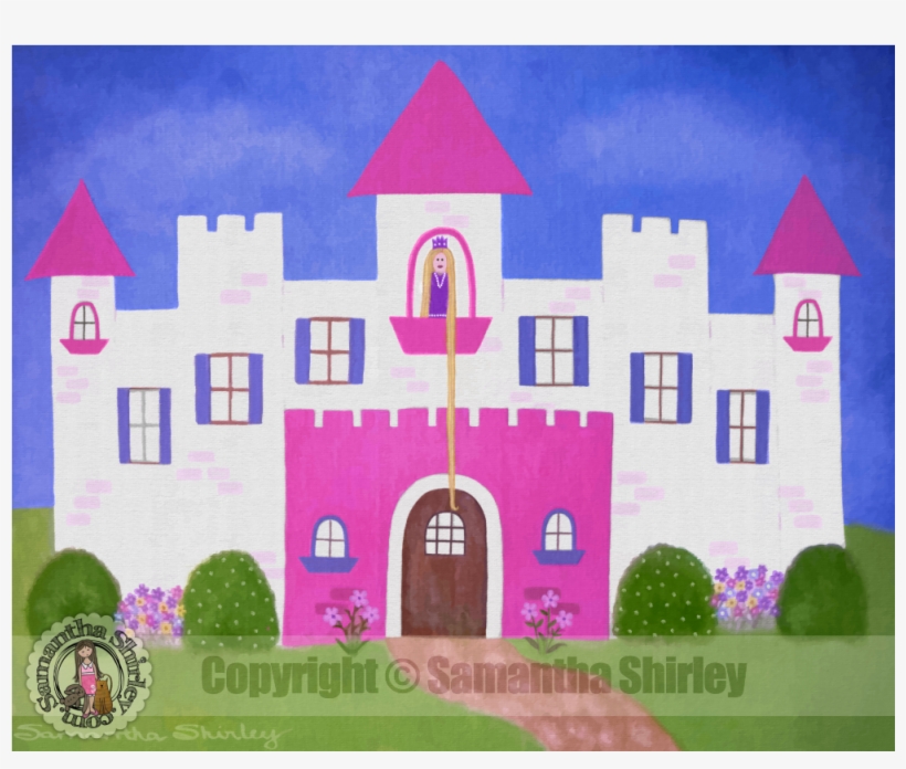 Kids Art Print Of Princess Castle Painting - Castle Painting For Kids, transparent png #8615180