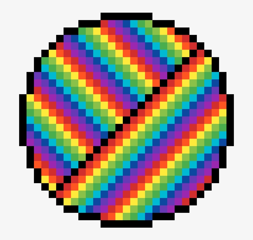 Rainbow Circle Patern - Pixel Art Planet Png, transparent png #8615288