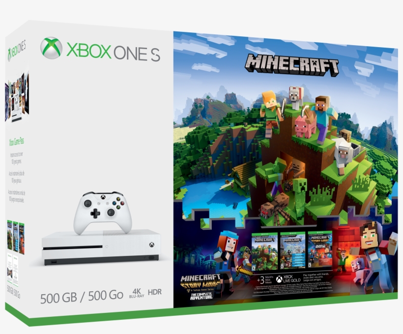 Xbox One S Minecraft Complete Adventure Bundle 500gb - Xbox One S 1tb Con Minecraft, transparent png #8615797
