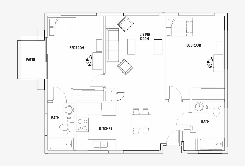 2 Bath Private - Floor Plan, transparent png #8615905