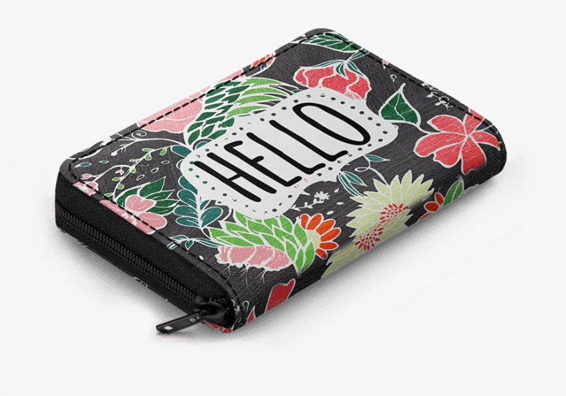 Dailyobjects Pastel Preppy Flowers Hello Typography - Wallet, transparent png #8616314