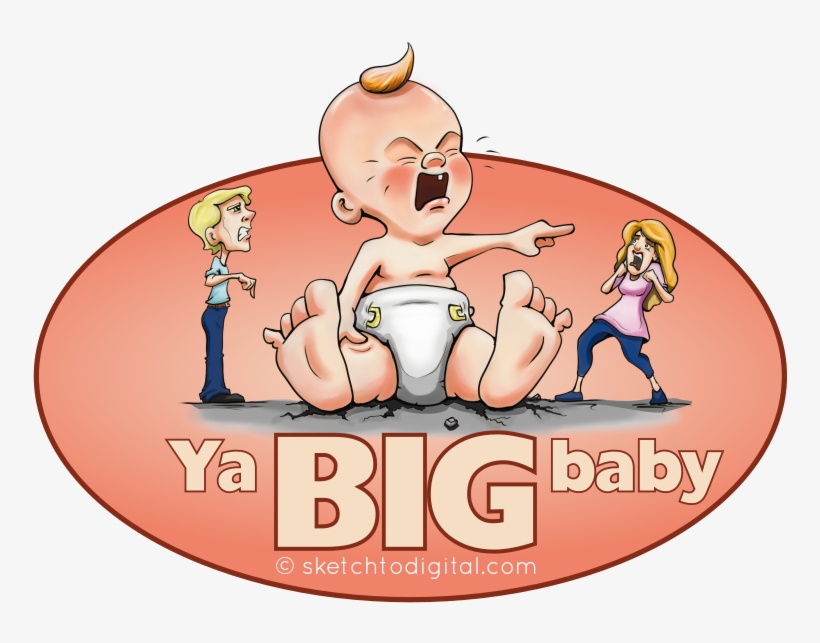 Big Baby Crying Created With Opensource Software Krita - Cartoon, transparent png #8618055