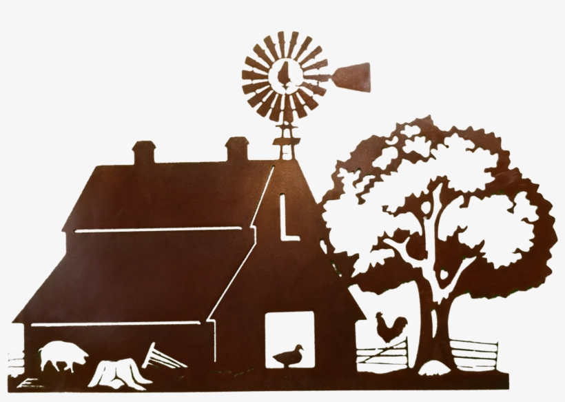 Barn Windmill Scene - Tree City Usa, transparent png #8618127