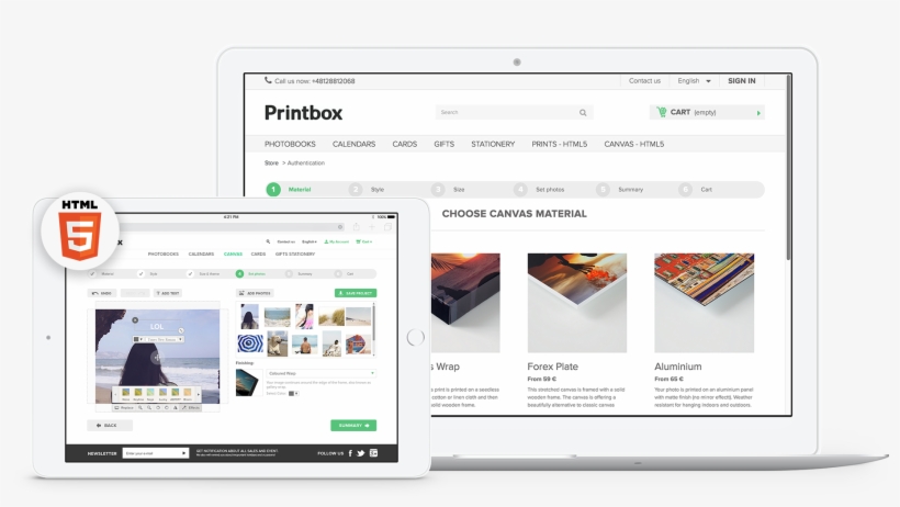 Printbox Announces An Official Launch Of A Html5 Editor - Html 5, transparent png #8618225