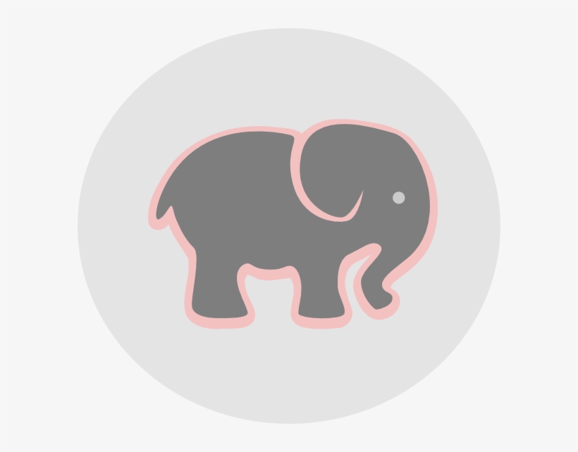 Grey Elephant With Pink In Circle Clip Art At Clker - Transparent Pink Elephant, transparent png #8619470