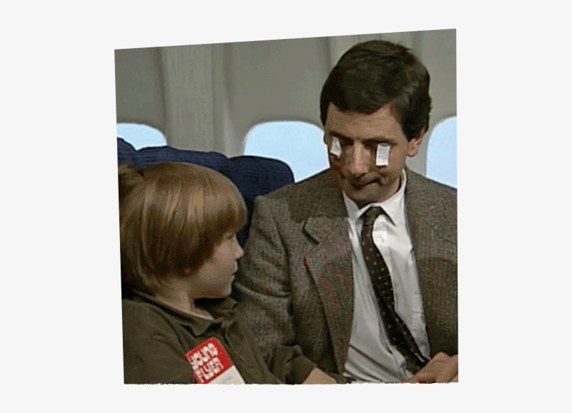 Mr Bean Aeroplane - Mr Bean On The Plane, transparent png #8620512