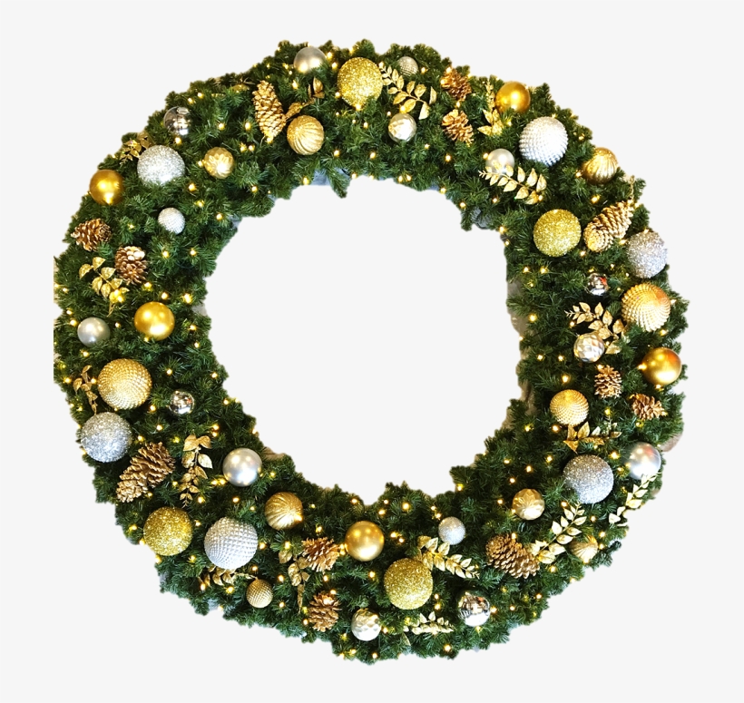 Decorated Lavish Themed Gold Silver Decor Ft - Wreath, transparent png #8620862
