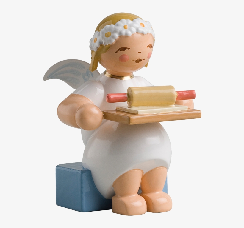 Marguerite Angel, Sitting, With Rolling Pin And Cookie - Wendt & Kühn Margeritenengel Sitzend Mit Teigrolle, transparent png #8622094