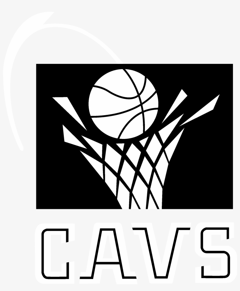 Cleveland Cavs Logo Black And White - Cleveland Cavaliers Throwback Logo, transparent png #8622380