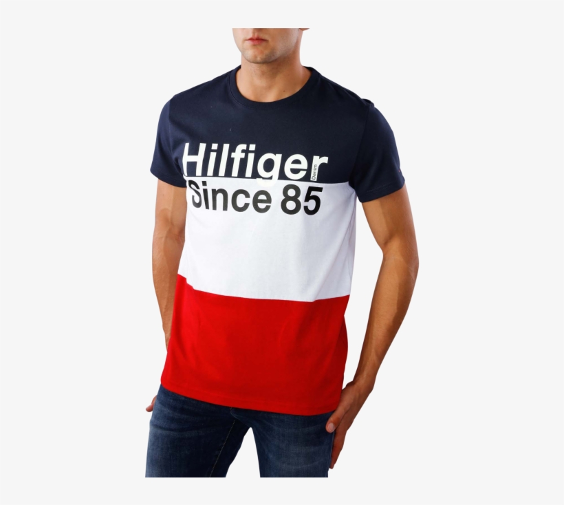 Tommy Jeans Crew Neck T-shirt Salsa/multi - Tommy Hilfiger Since 85, transparent png #8622526