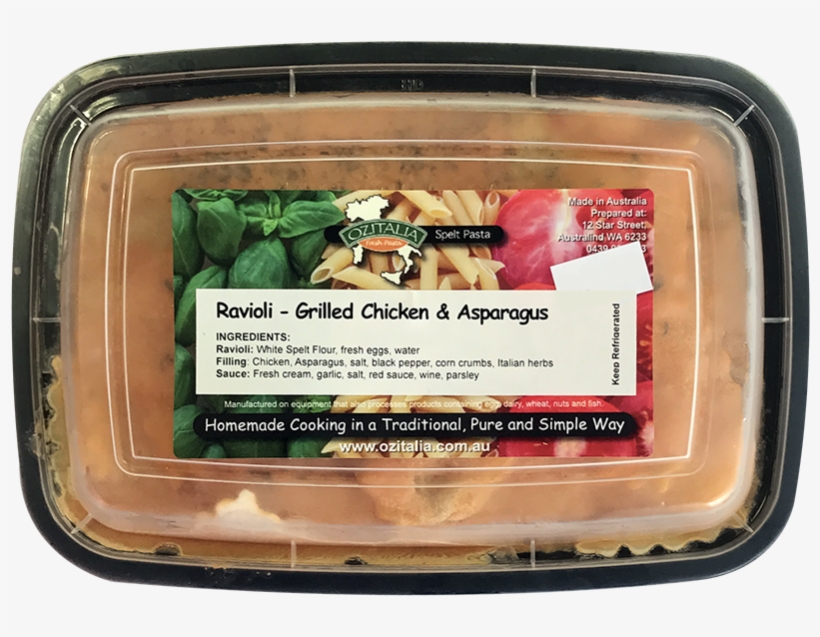 Ozitalia Chicken & Asparagus Spelt Ravioli - Breakfast Sausage, transparent png #8622613