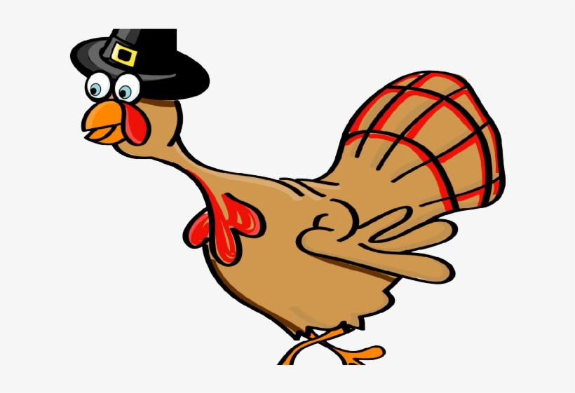 Turkey Clipart Transparent Background - Thanksgiving Turkey Cartoon Black And White, transparent png #8624553