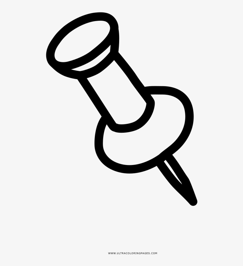 Thumb Tack Coloring Page - Thumb Tack Black And White Clipart, transparent png #8625994