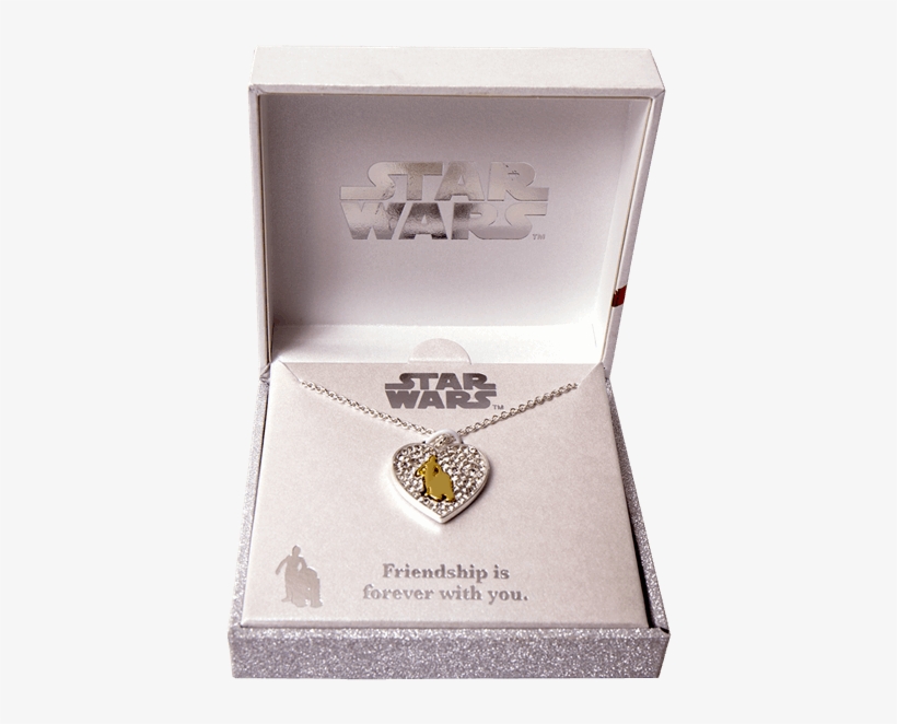 R2 D2 & C 3po Heart Pendant Necklace - Box, transparent png #8626604