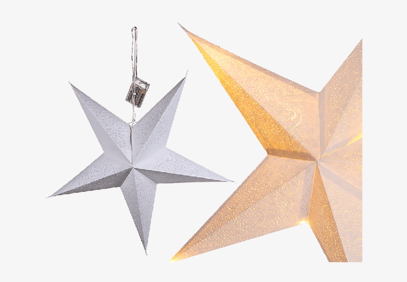 White Paper Christmas Star With 10 Led - Papierova Hviezda S Led, transparent png #8627339