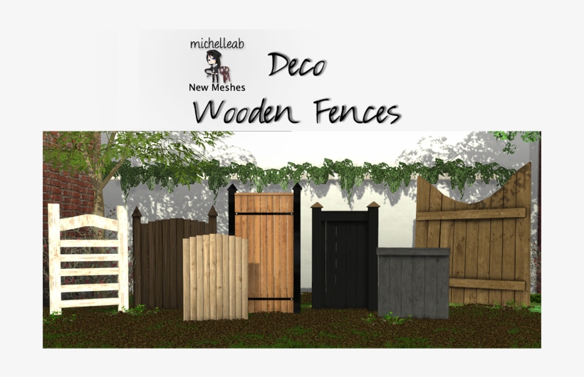 “ Sims 4 Deco Wooden Fences 7 New Meshes Made By Me - Sims 4 Fence Download, transparent png #8629775