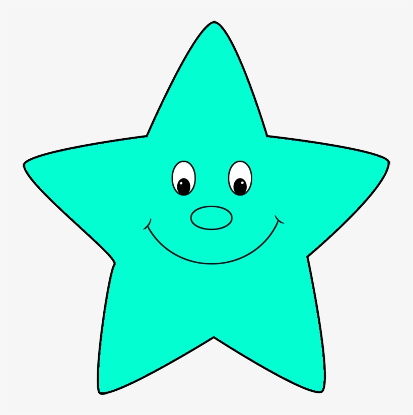 Turquoise Cartoon Star - Cartoon, transparent png #8630013