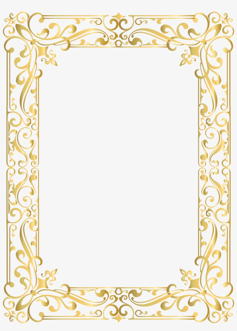 Border Frame Gold Png Clipart Image - Motif, transparent png #8631006