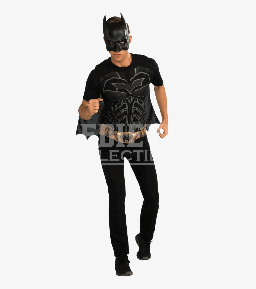 Dark Knight Rises Batman Cape T Shirt With Mask - Batman T Shirts Costume, transparent png #8631007