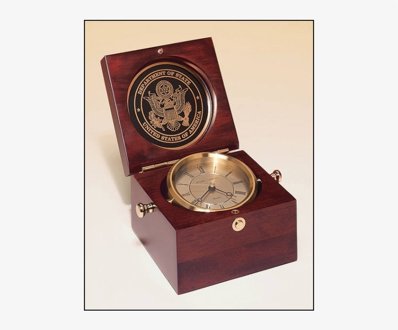 Captain's Clock With Solid Brass Clock Housing In A - Clock, transparent png #8631108