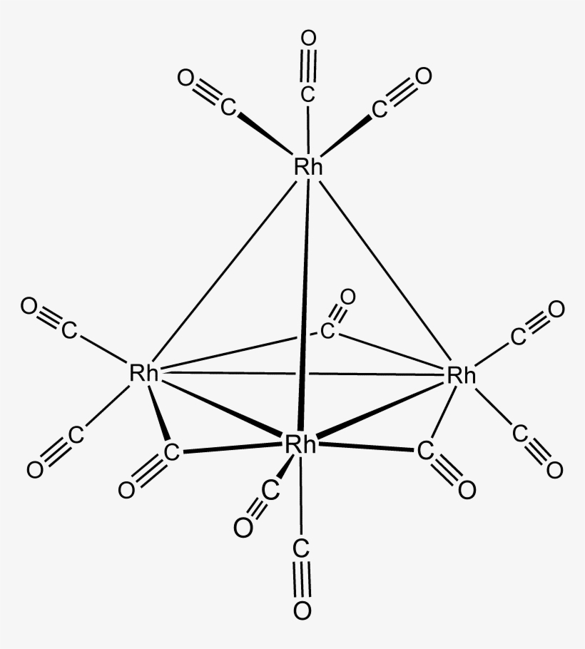 Tetrarhodium Dodecacarbonyl - Structure Of Co4 Co 12, transparent png #8631195