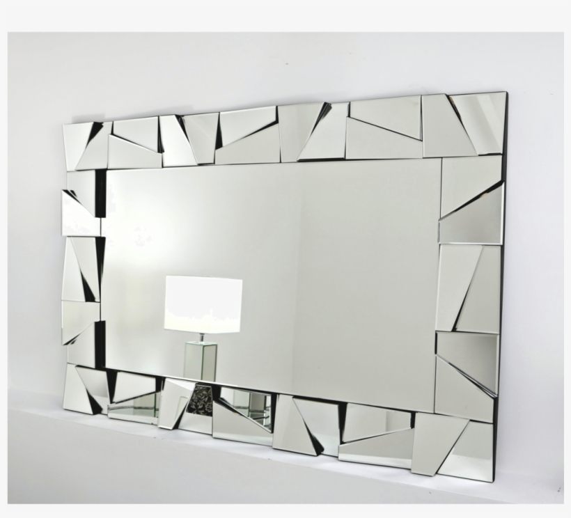 Mirror Frame Horizontal Rectangle Cassa Silver Glass - Rectangular Mirror With Glass Frame, transparent png #8631526