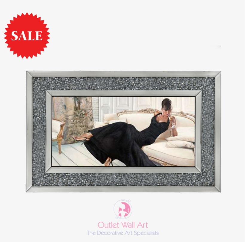 Interior Lady In A Mirror Frame 114cm X 64cm Diamond - Picture Frame, transparent png #8631764