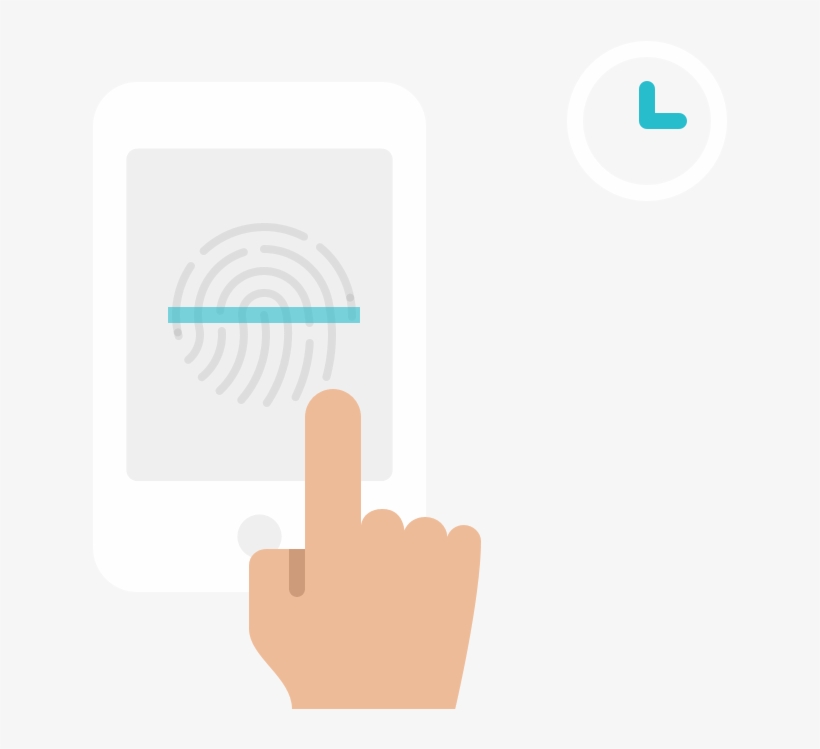 An Image Of An Individual Clocking In For A Shift Using - Circle, transparent png #8632016