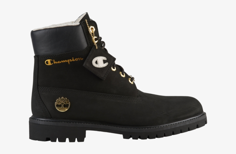 Timberland X Champion 6" Shearling Boots - Champion Timberland Boots Black, transparent png #8632779