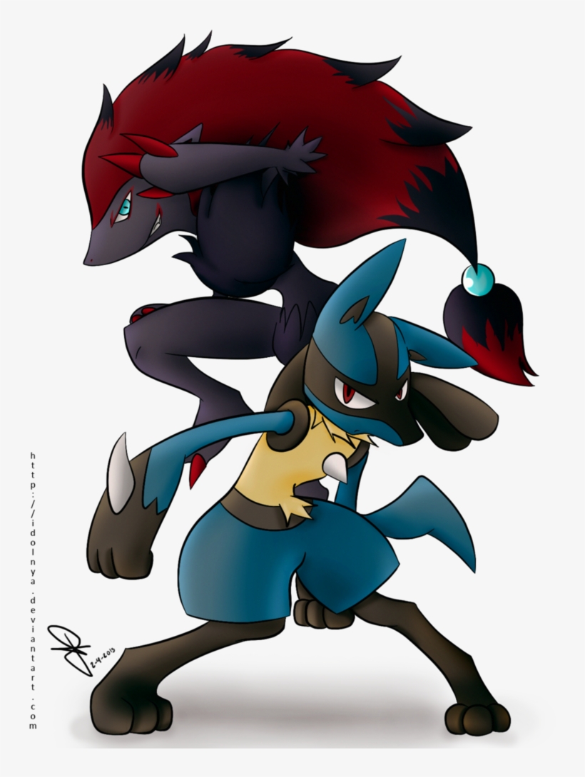 Pokemon Lucario Et Zoroark, transparent png #8634120