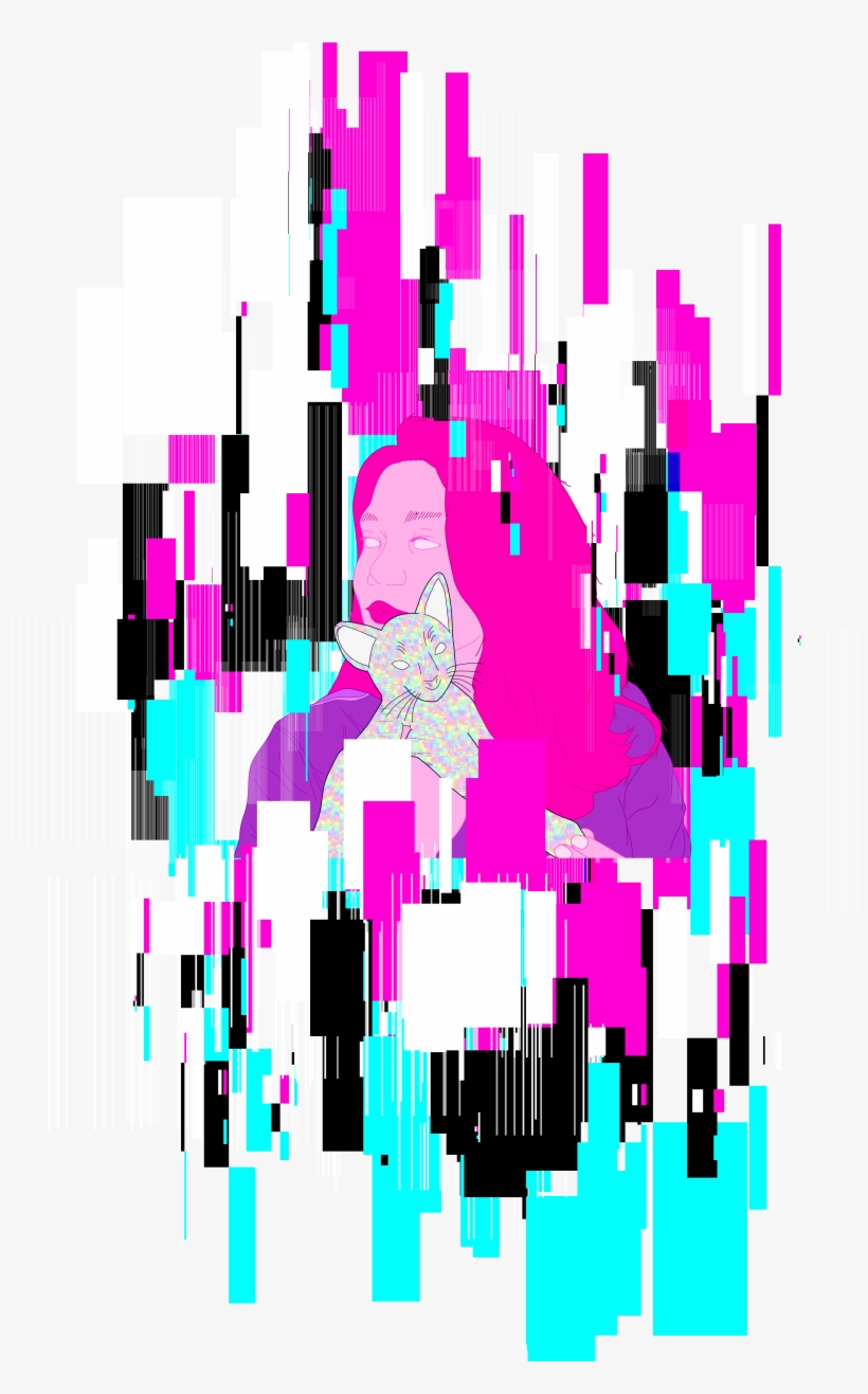 Vapor-wave Glitch Girl V, transparent png #8634309