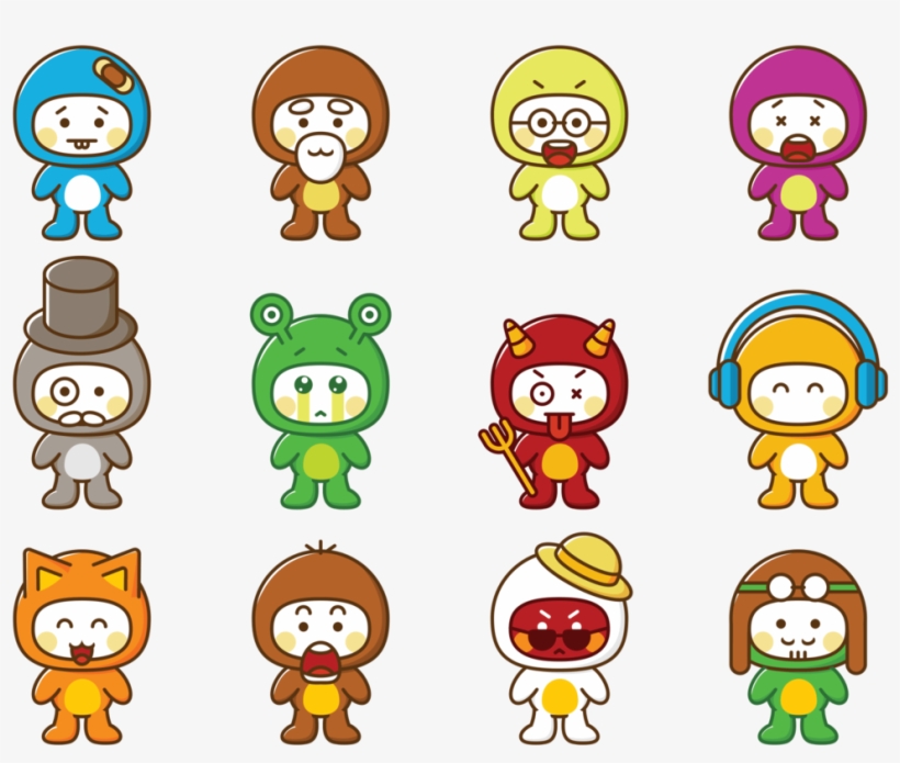 Cartoon Characters Png - Cute Vector Cartoon Characters, transparent png #8634354