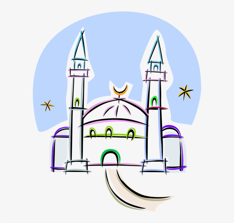 Vector Illustration Of Islamic Mosque Place Of Worship, transparent png #8634429