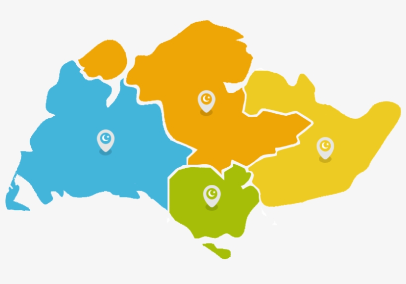 Our Mosques - Singapore Map Vector, transparent png #8634542