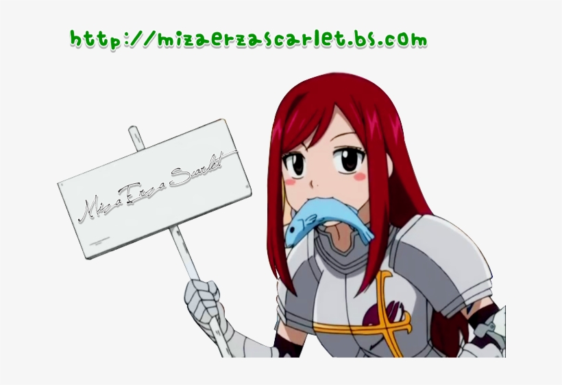 Miza Erza Scarlet - Anime Character With Sign, transparent png #8635445