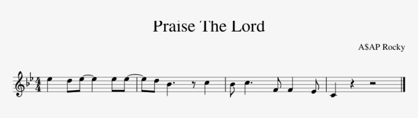 Praise The Lord - Asap Rocky Praise The Lord Flute Notes, transparent png #8635731
