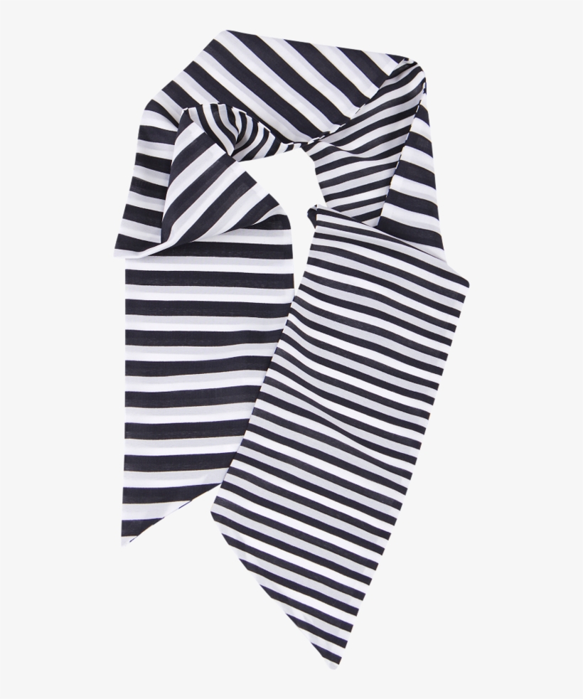 Naracamicie Scarf With Black Stripes - Monochrome, transparent png #8637255