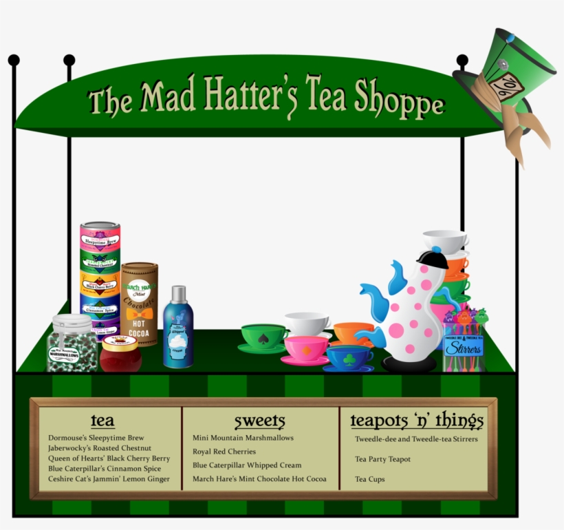 Mad Hatter's Tea Shoppe - Cartoon, transparent png #8638025